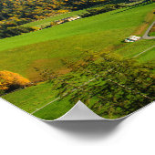 ヴァル・ディ・フネス渓谷と紅葉ポスター ポスター (角)