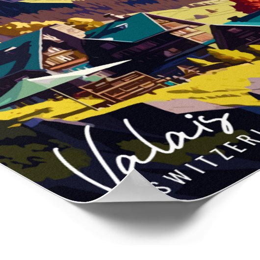 ヴァレスイスヴィンテージ旅行イラストレーション ポスター (角)