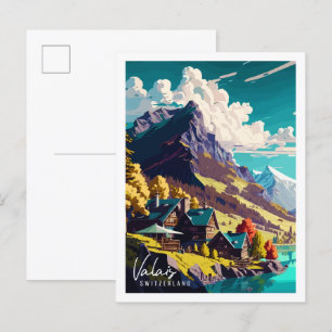 ヴァレスイスヴィンテージ旅行イラストレーション ポストカード