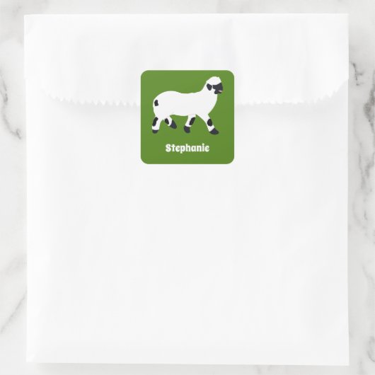 ヴァレスブラックノーズ羊のカスタマイズ商品 スクエアシール (バッグ)