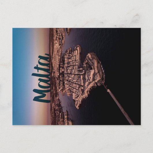 ヴァレッタシティマルタ航空写真 ポストカード (正面)