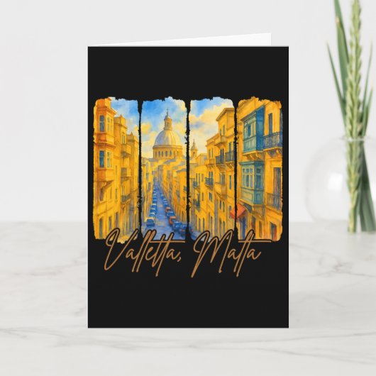 ヴァレッタ マルタ 旅行の旅 ブラシストローク ヴァレッタ カード (正面)