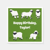 ヴァレブラックノセシープファームをテーマにしたパーティー スタンダードカクテルナプキン (正面)