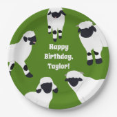 ヴァレブラックノセシープファームをテーマにしたパーティー ペーパープレート (正面)