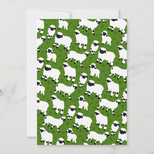 ヴァレブラックノセシープファームをテーマにしたパーティー 招待状 (裏面)