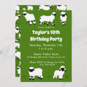 ヴァレブラックノセシープファームをテーマにしたパーティー 招待状 (正面/裏面)