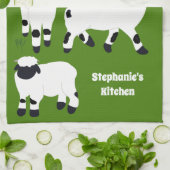 ヴァレブラックノセヒツジパーソナライズされた農家 キッチンタオル (折り畳み)