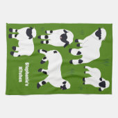 ヴァレブラックノセヒツジパーソナライズされた農家 キッチンタオル (横)