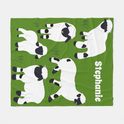 ヴァレブラックノセヒツジパーソナライズされた農家 フリースブランケット (正面(横))