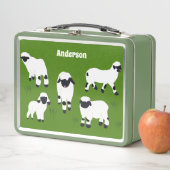 ヴァレブラックノセヒツジパーソナライズされた農家 メタルランチボックス (インサイチュ)