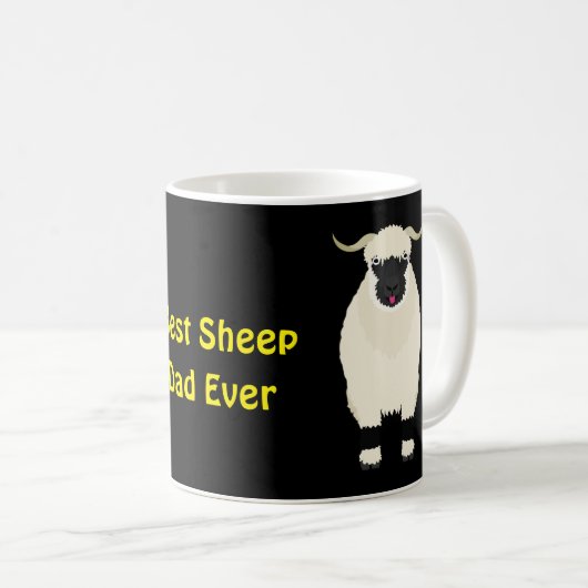ヴァレブラックノーズシープシー最高のプ – 羊パパエバー コーヒーマグカップ (正面右)