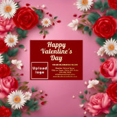 ヴァレンタインの赤いビジネスブランド 箔シーズンポストカード