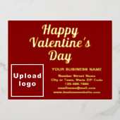 ヴァレンタインの赤いビジネスブランド 箔シーズンポストカード (正面)