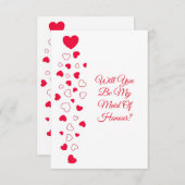 ヴァレンタインデーのウェディングパーティーのプロポーズカード 赤いハートのデザイン, 結婚式の最高の 招待状 (正面/裏面)