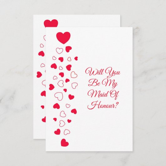 ヴァレンタインデーのウェディングパーティーのプロポーズカード 赤いハートのデザイン, 結婚式の最高の 招待状 (正面/裏面)