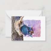 ヴァレンタインデーの水彩リス ノートカード (正面)