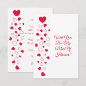 ヴァレンタインデーの結婚式　メイド・オブ・オナー　ウェディング 招待状 (正面/裏面)