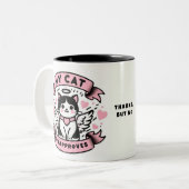 ヴァレンティおもしろいネスに対して私の猫は反対だ ツートーンマグカップ (正面左)