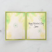 ヴァレンティおもしろいンズデイウォーターカラーフロッグ&名前をカスタムする カード (内部)