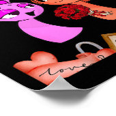 ヴァレンティおもしろいンズデイスプルンキハート女子子供へ ポスター (角)