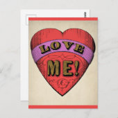 ヴァレンティおもしろいンズデイラブミーレトロハート ポストカード (正面/裏面)