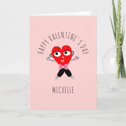 ヴァレンティおもしろいンズデイ赤いハートロマンチックな名前 シーズンカード (正面)