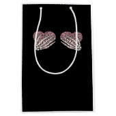 ヴァレンティおもしろいンデイスケルトンハンズハートガールCl ミディアムペーパーバッグ (正面)