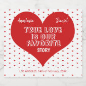 ヴァレンティエレガントンズデイウェディングモダンタイポグラフィ スパークリングワインラベル (シングルラベル)