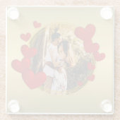 ヴァレンティエレガントンズラブアニバーサリー赤いハート ガラスコースター (裏面)