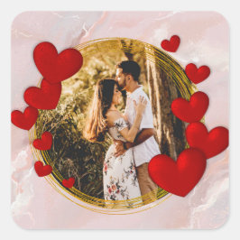 ヴァレンティエレガントンズラブアニバーサリー赤いハート スクエアシール