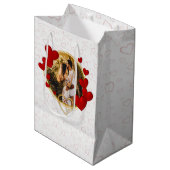 ヴァレンティエレガントンズラブアニバーサリー赤いハート ミディアムペーパーバッグ (正面アングル)