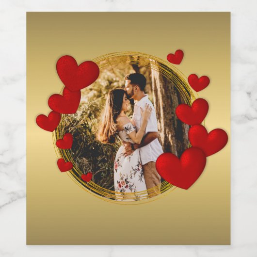 ヴァレンティエレガントンズラブアニバーサリー赤いハート ワインラベル (シングルラベル)