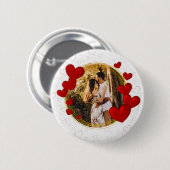 ヴァレンティエレガントンズラブアニバーサリー赤いハート 缶バッジ (正面&裏面)