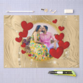 ヴァレンティエレガントンズラブアニバーサリー赤いハート 薄葉紙 (クラフト)