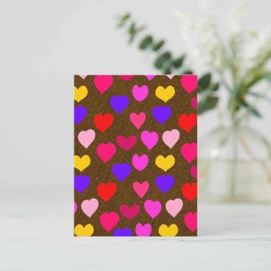 ヴァレンティカラフルンおもしろいハート シーズンポストカード (スタンド正面)