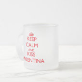 ヴァレンティナ穏やか、キス保って下さい フロストグラスマグカップ (正面左)