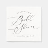ヴァレンティナ エレガント ミニマル スクリプト ブライズシャワー スタンダードカクテルナプキン (正面)