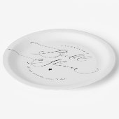 ヴァレンティナ エレガント ミニマル スクリプト ブライダル シャワー ペーパープレート (アングル)