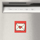 ヴァレンティヌドードレス赤いハートラブノートクリップアート マグネット (インサイチュ (食洗機))