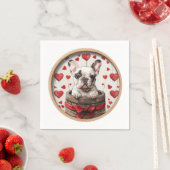 ヴァレンティネスフランスのブルドッグ スタンダードカクテルナプキン (インサイチュ)