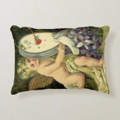 ヴァレンティビクトリアンンズデー、ヴィンテージエンジェルラブバード アクセントクッション (正面)