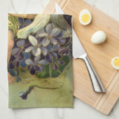 ヴァレンティビクトリアンンズデー、ヴィンテージエンジェルラブバード キッチンタオル (四つ折り)