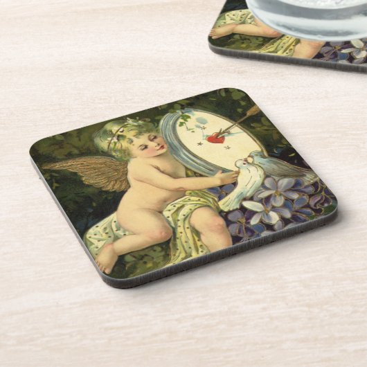 ヴァレンティビクトリアンンズデー、ヴィンテージエンジェルラブバード コースター (左側)