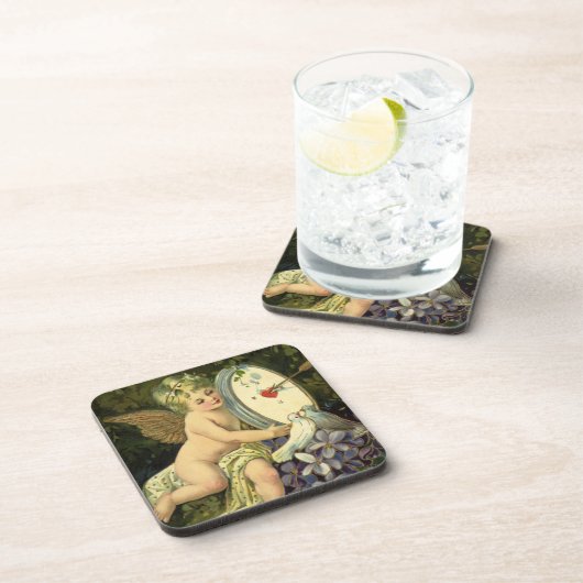 ヴァレンティビクトリアンンズデー、ヴィンテージエンジェルラブバード コースター (右側)