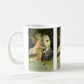 ヴァレンティビクトリアンンズデー、ヴィンテージエンジェルラブバード コーヒーマグカップ (左)