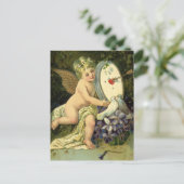 ヴァレンティビクトリアンンズデー、ヴィンテージエンジェルラブバード シーズンポストカード (スタンド正面)