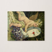 ヴァレンティビクトリアンンズデー、ヴィンテージエンジェルラブバード ジグソーパズル (横)