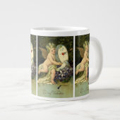 ヴァレンティビクトリアンンズデー、ヴィンテージエンジェルラブバード ジャンボコーヒーマグカップ (正面右)