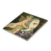 ヴァレンティビクトリアンンズデー、ヴィンテージエンジェルラブバード タイル (側面)