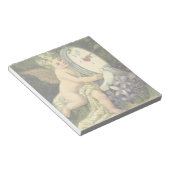 ヴァレンティビクトリアンンズデー、ヴィンテージエンジェルラブバード ノートパッド (アングル)